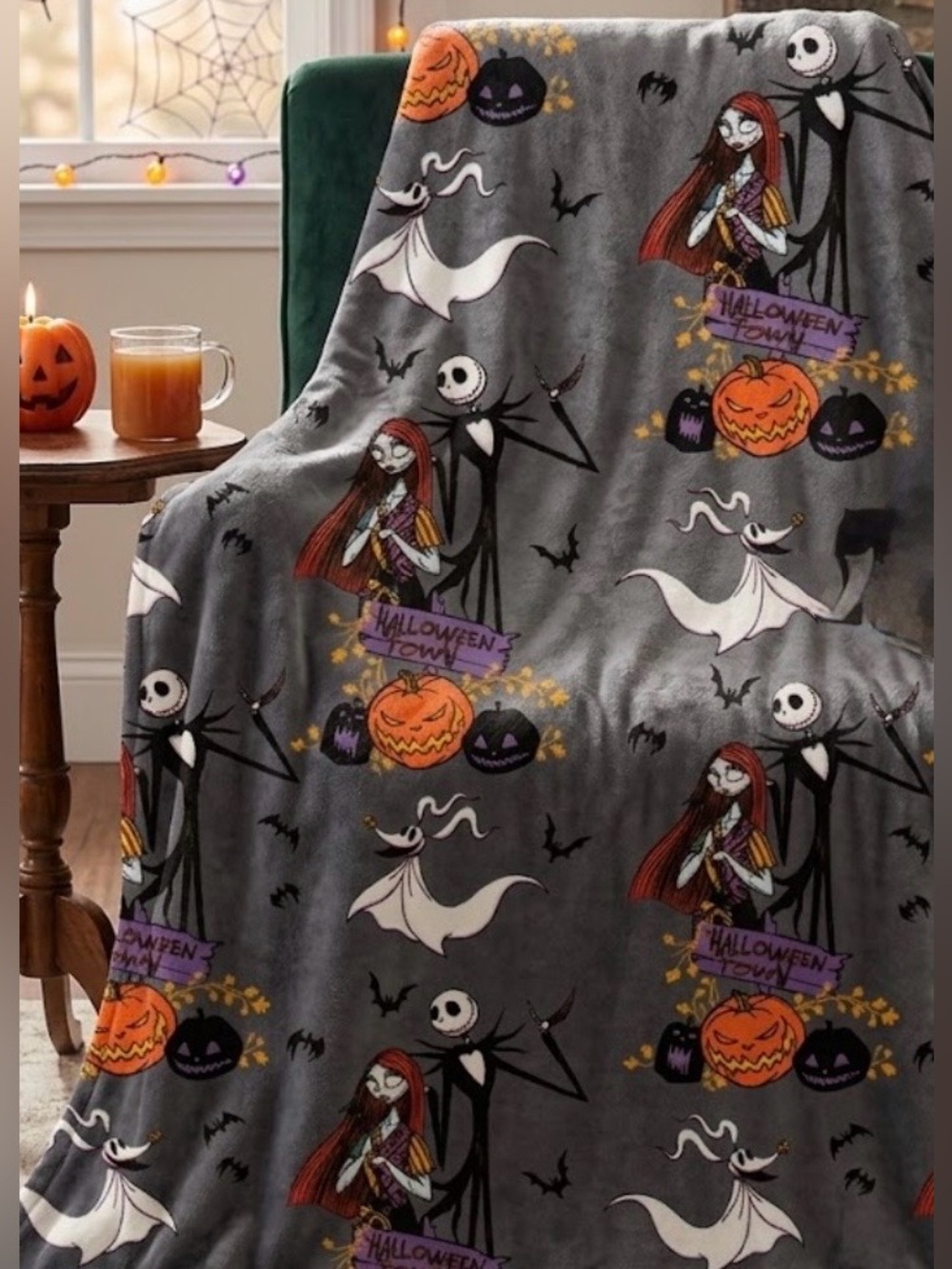 The Nightmare Before Christmas Halloween Throw Blanket 50”x 70”